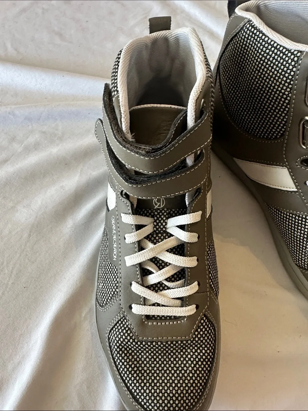 Creative Recreation Men's Grey and White High-Top Sneakers